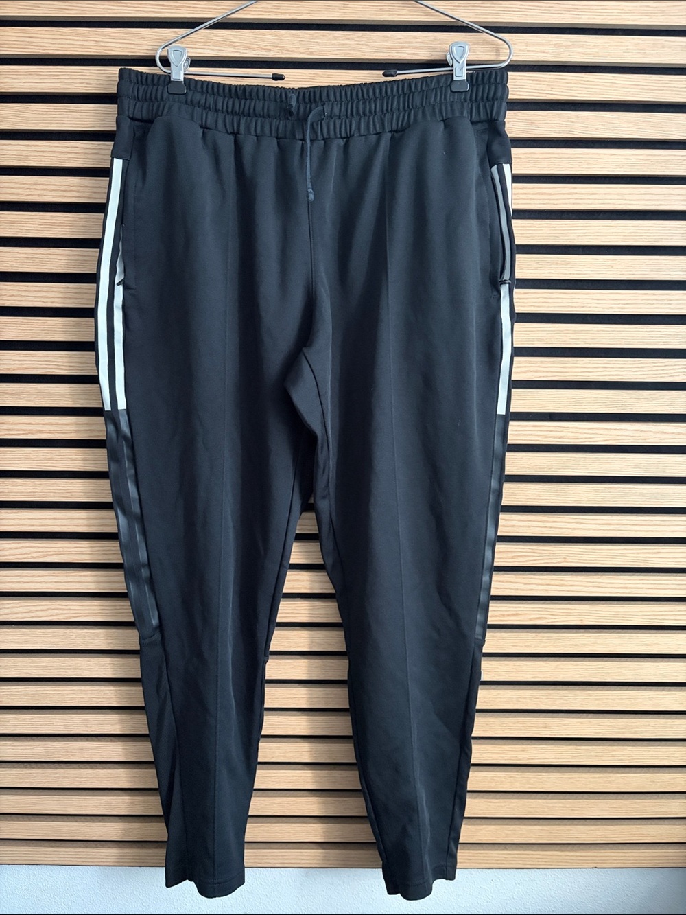 Adidas Black Men's Track Pants with Side Stripes